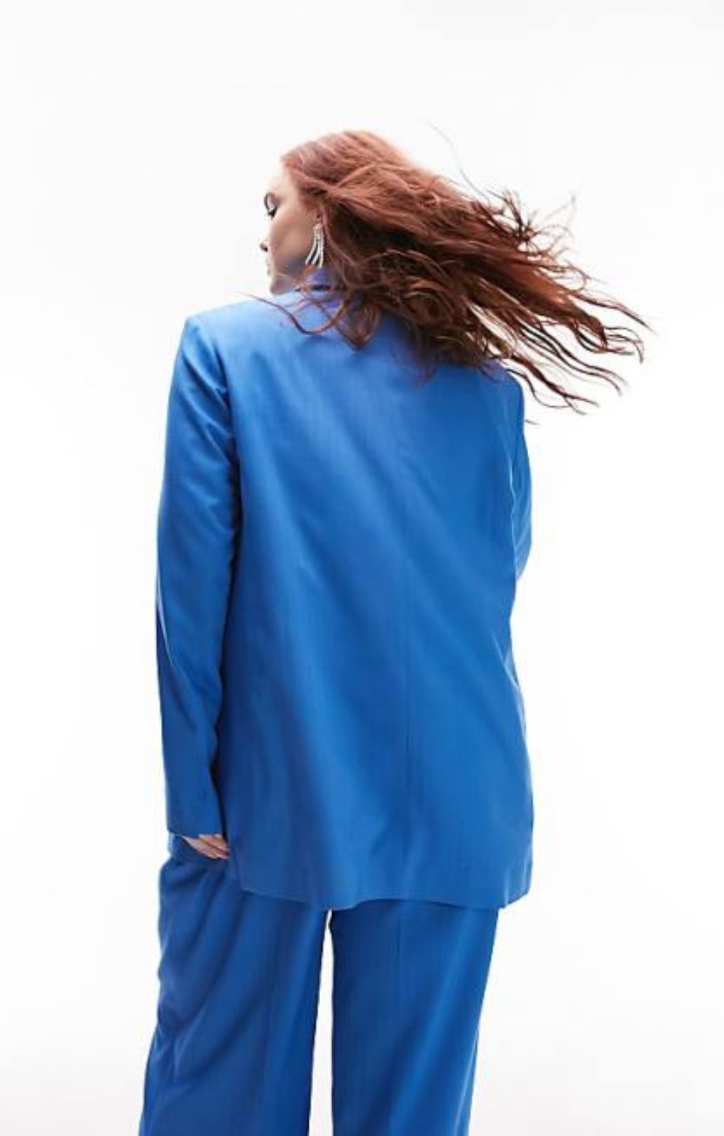 Topshop Curve Blazer In Blue Tonic – coats & jackets by Topshop, available to rent from Hirestreet