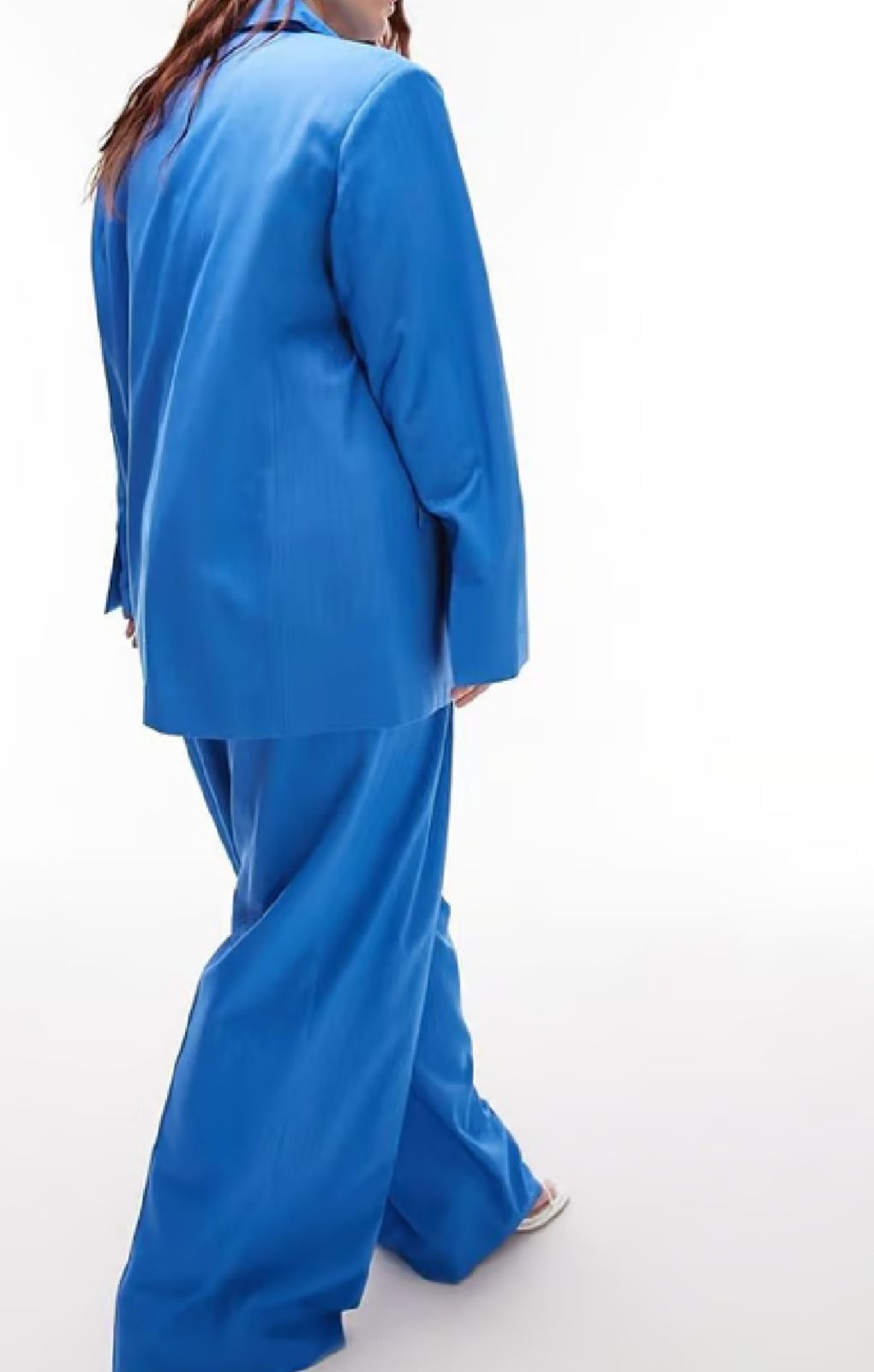 Topshop Curve Mensy Trousers In Blue Tonic – trousers by Topshop, available to rent from Hirestreet