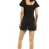Miss Selfridge Broderie Button Through Fitted Mini Dress In Black – dresses by Miss Selfridge, available to rent from Hirestreet