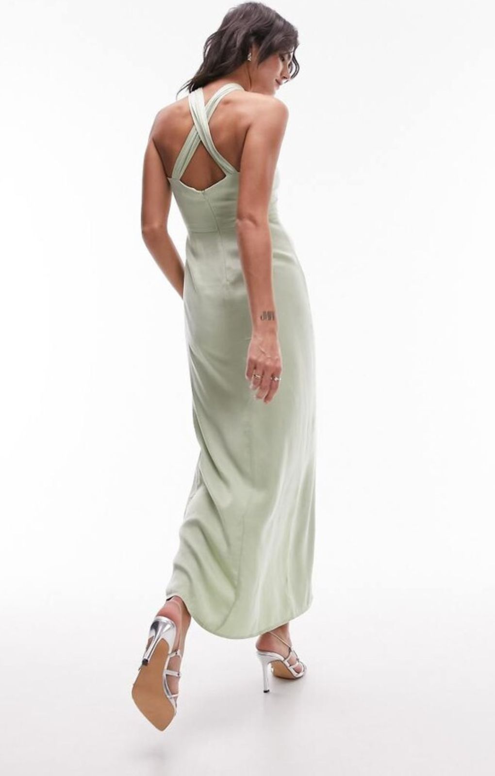 Topshop Ring Detail Maxi Dress In Sage – dresses by Topshop, available to rent from Hirestreet