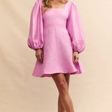 Nobody's Child Pink Balloon Sleeve Zola Mini Dress