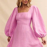 Nobody's Child Pink Balloon Sleeve Zola Mini Dress