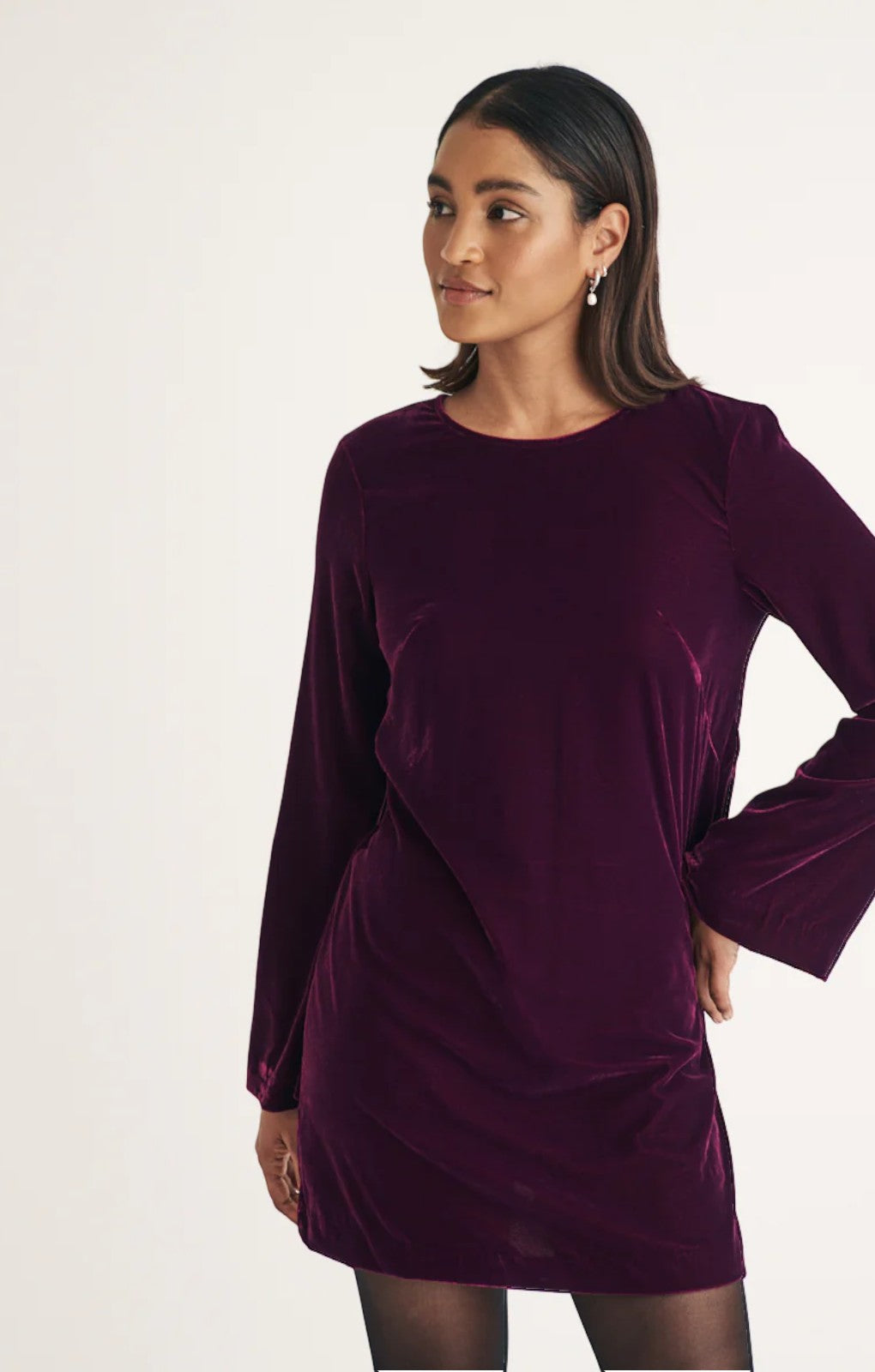Nobody's Child Purple Velvet Tie Back Jolene Mini Dress – dresses by Nobody's Child, available to rent from Hirestreet