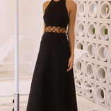 Runaway the Label Rafina Black Cut Out Maxi Dress