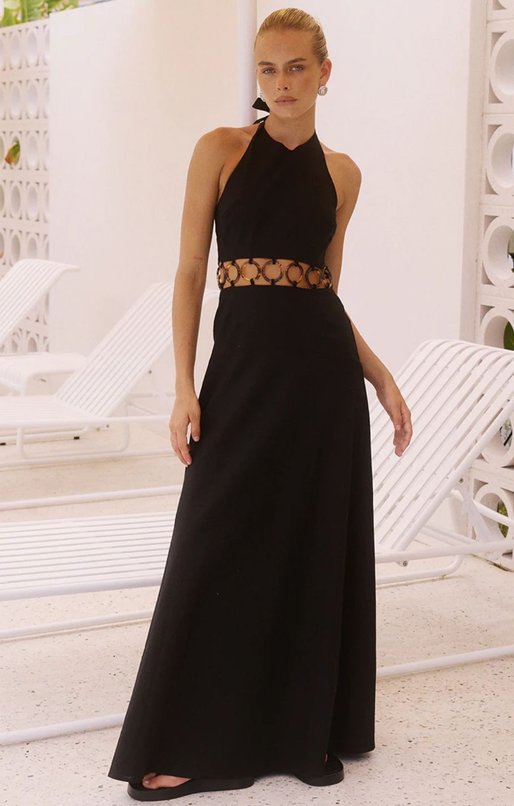 Runaway the Label Rafina Black Cut Out Maxi Dress