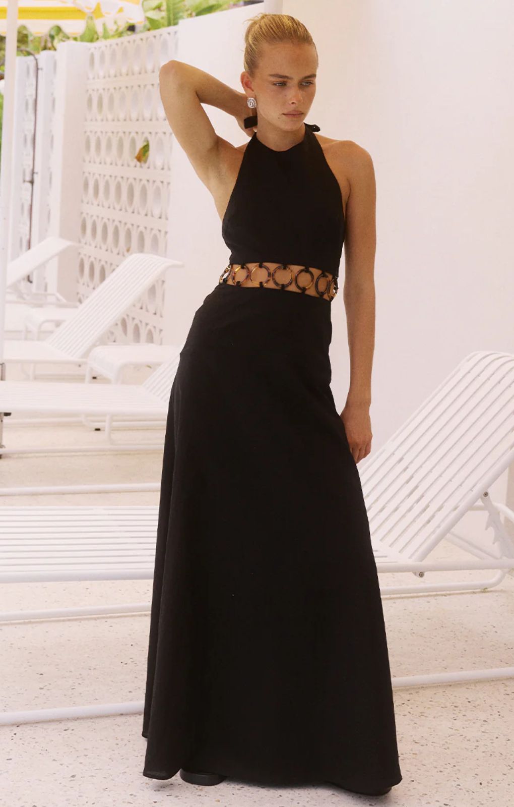 Runaway the Label Rafina Black Cut Out Maxi Dress