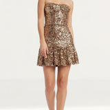 Dress The Population Gold Raina Dress