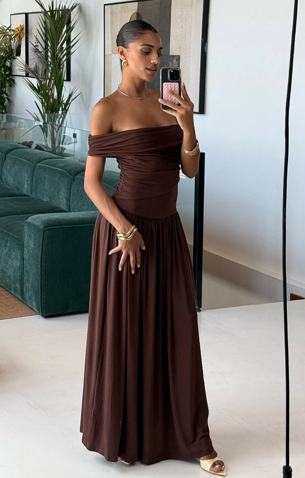 Runaway The Label Manalla Brown Maxi Dress – dresses by Runaway The Label, available to rent from Hirestreet