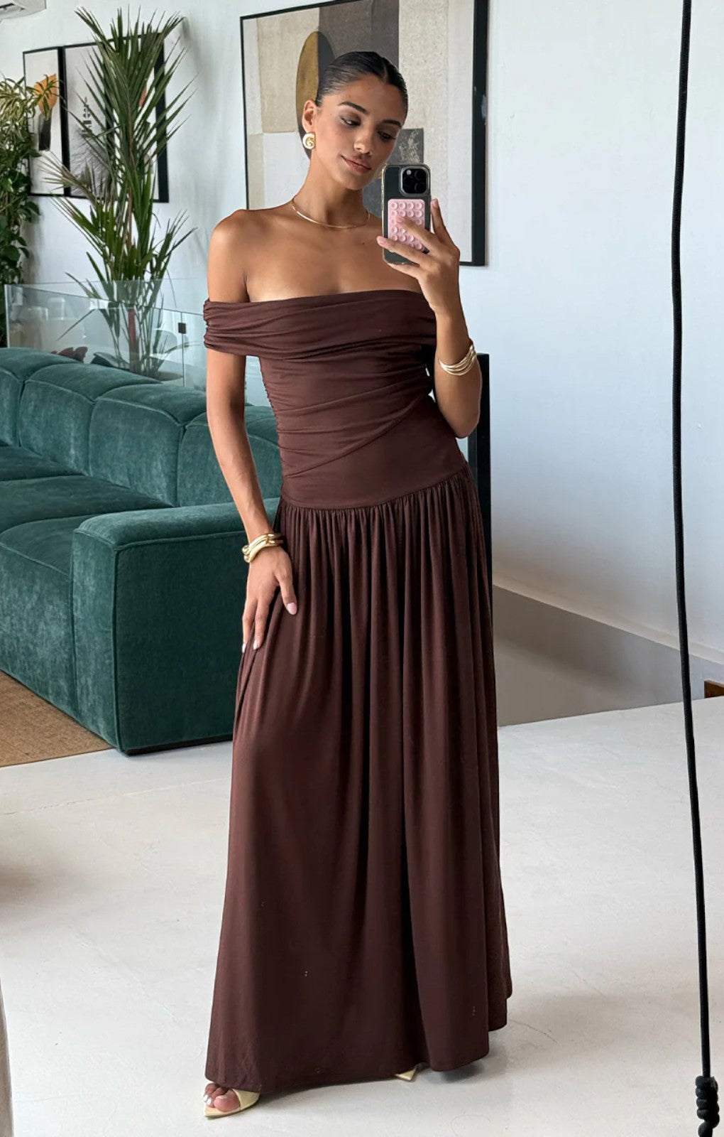 Runaway The Label Manalla Brown Maxi Dress – dresses by Runaway The Label, available to rent from Hirestreet