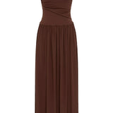 Runaway The Label Manalla Brown Maxi Dress – dresses by Runaway The Label, available to rent from Hirestreet