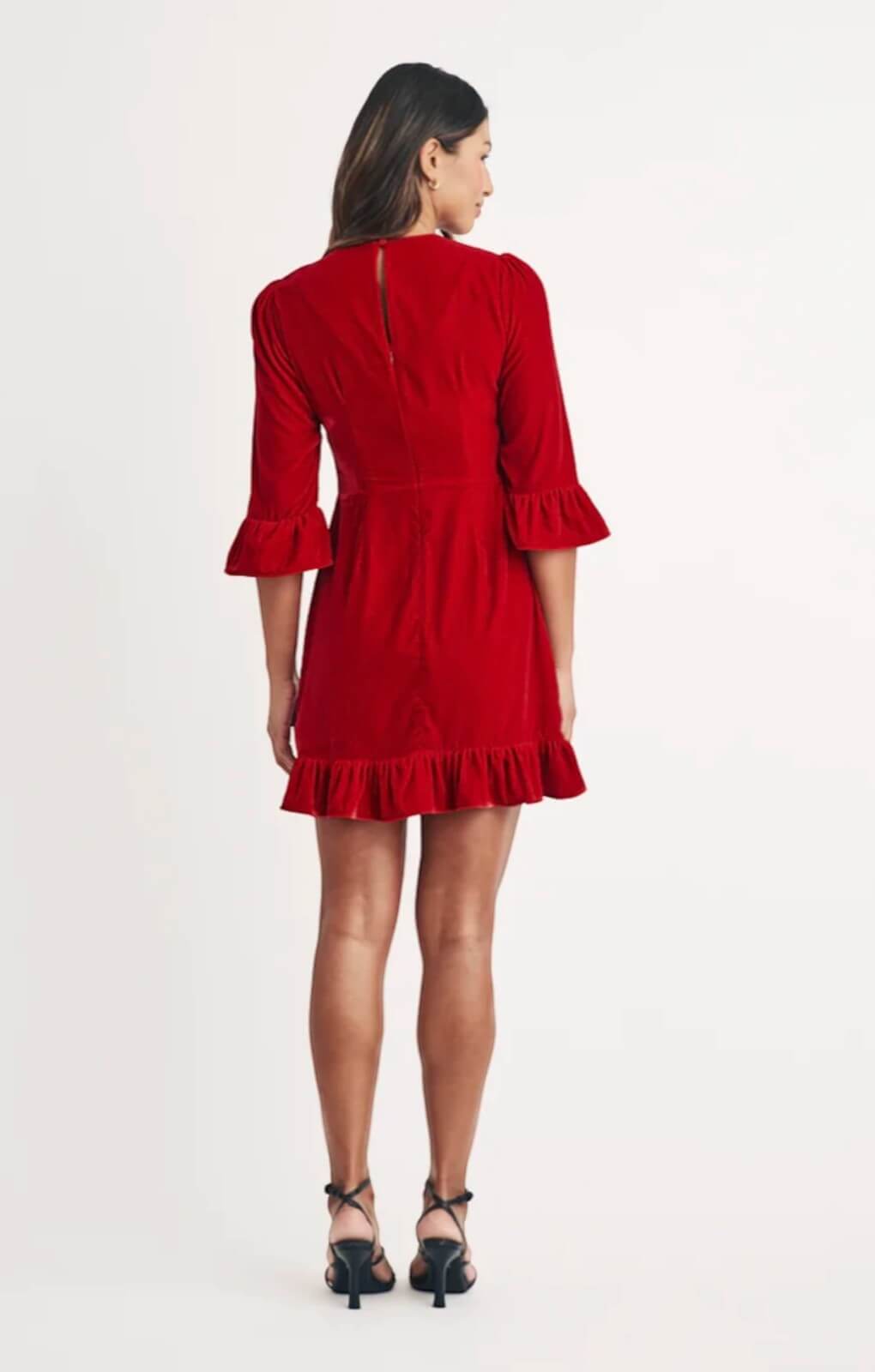 Nobody's Child Red Velvet Fleur Mini Dress