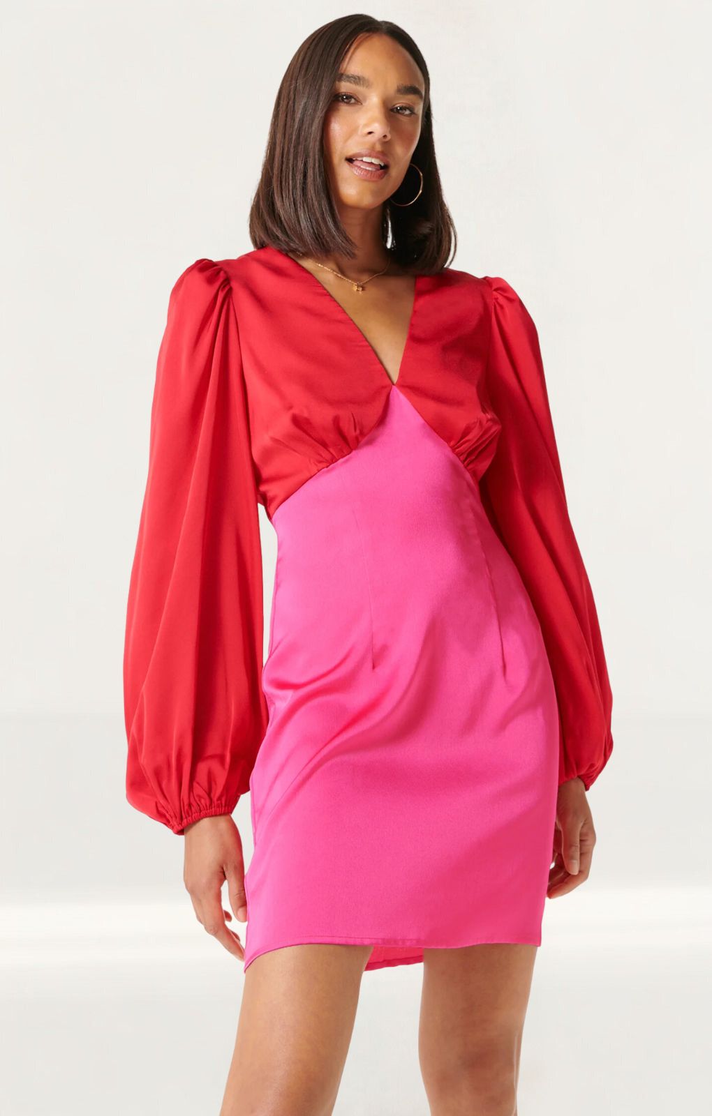 Never Fully Dressed Red & Pink Mini Louella Dress