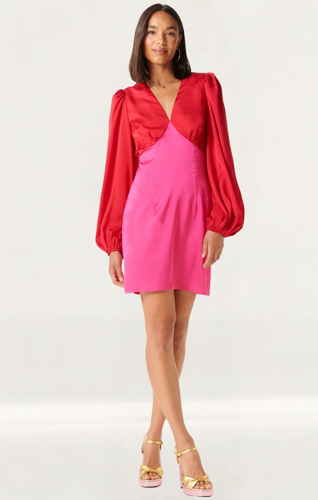 Never Fully Dressed Red & Pink Mini Louella Dress