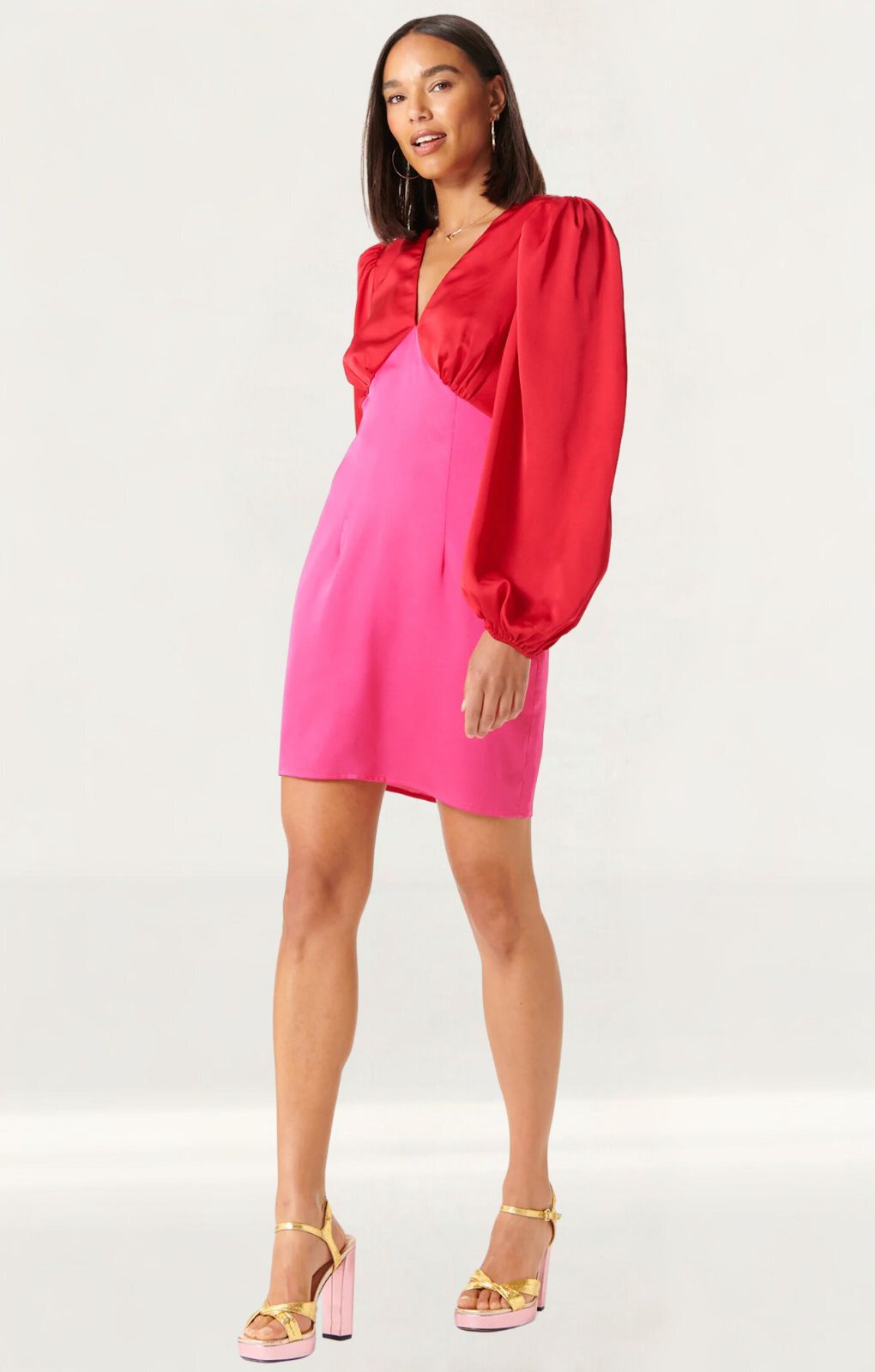 Never Fully Dressed Red & Pink Mini Louella Dress
