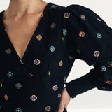 Nobody's Child Black Cord Embroidered Rigga Mini Dress