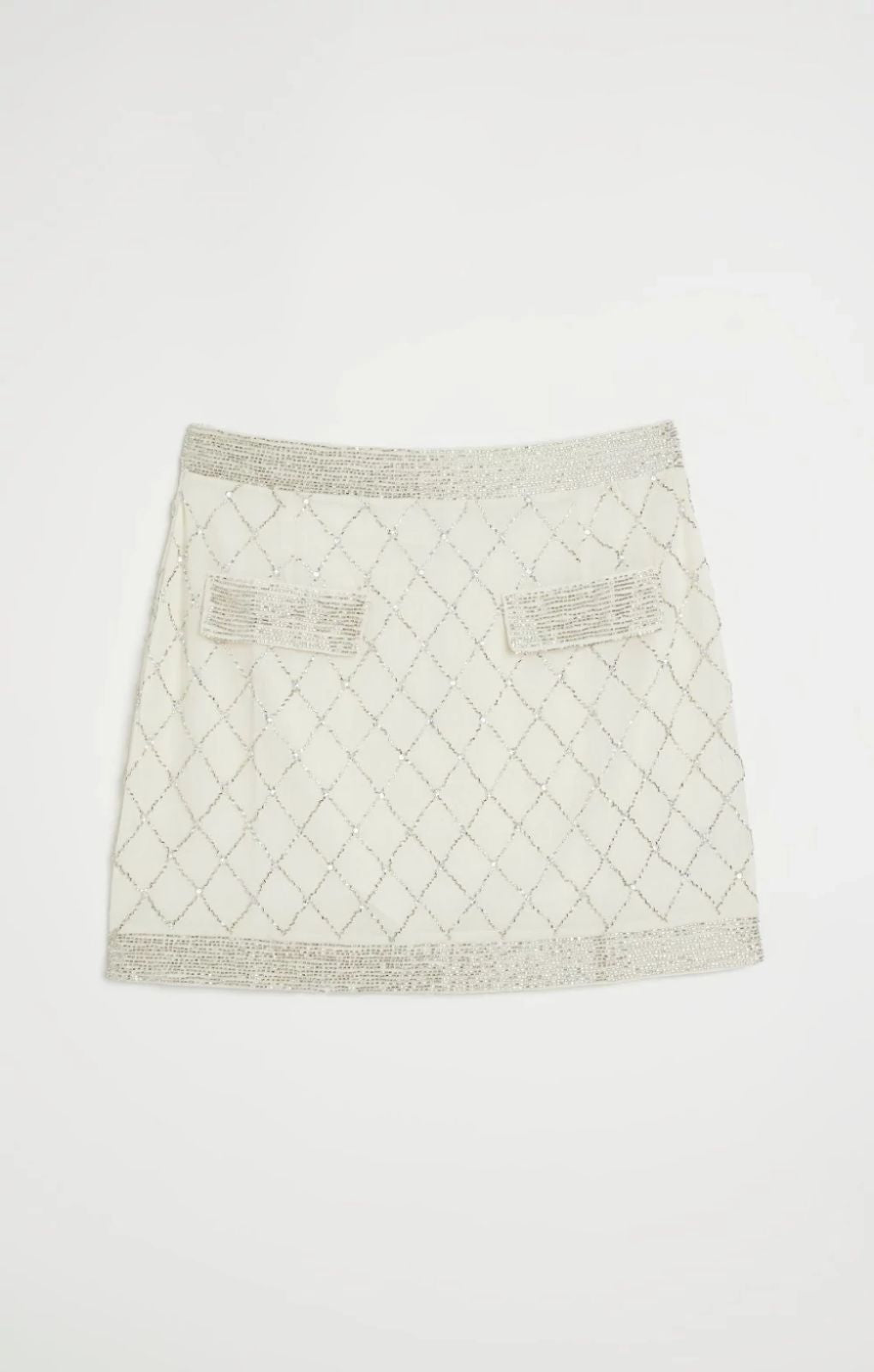 River Island Cream Trophy Skirt