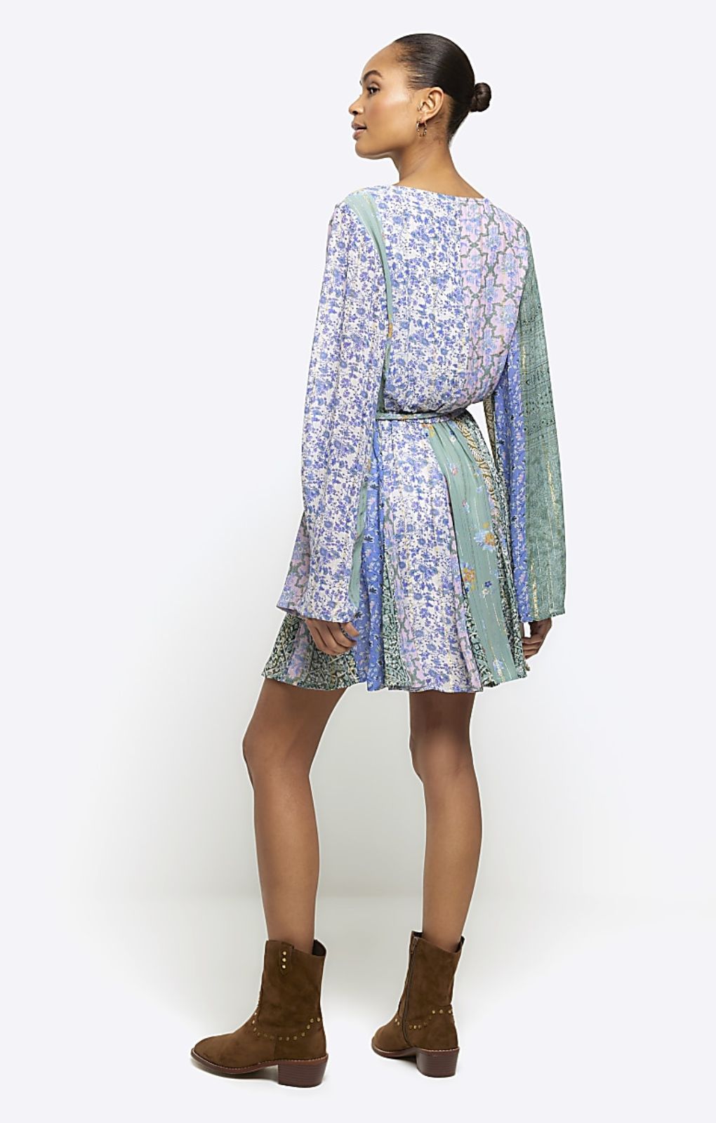 River Island Multi Printed Godet Mini Dress