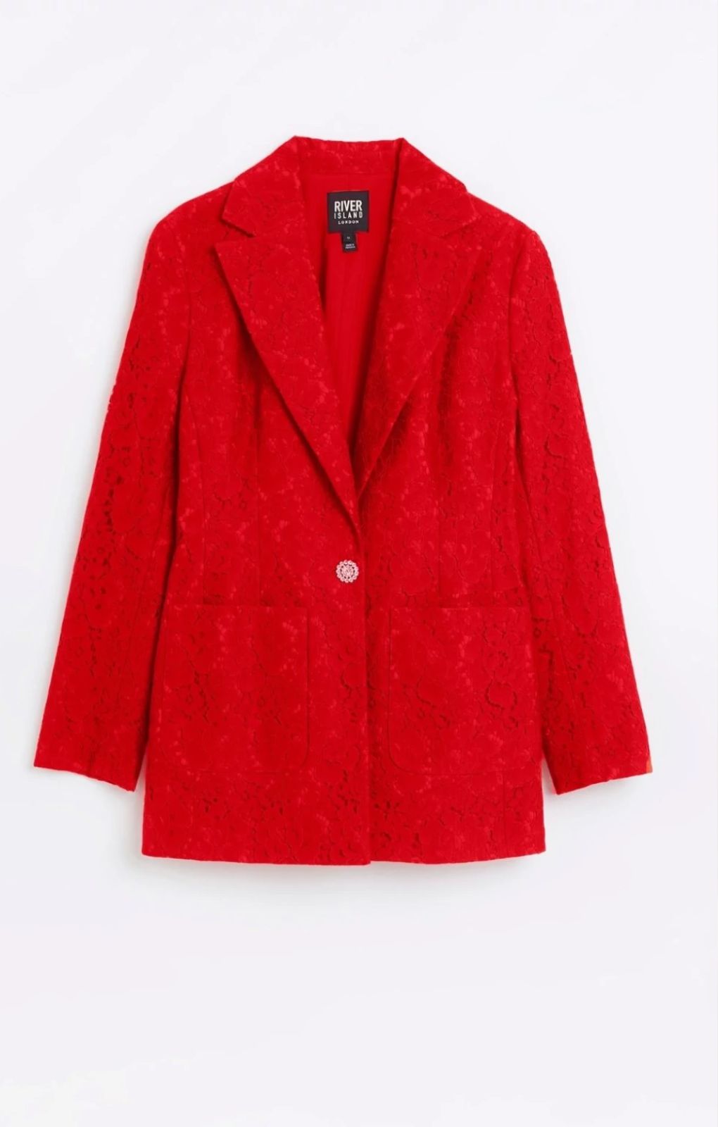 River Island Red Lace Blazer