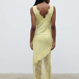 Pretty Lavish Robin Lace Trim Pear Sorbet Yellow Slip Maxi Dress