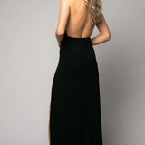 Roserry Havana Maxi Lurex Jersey Dress In Black