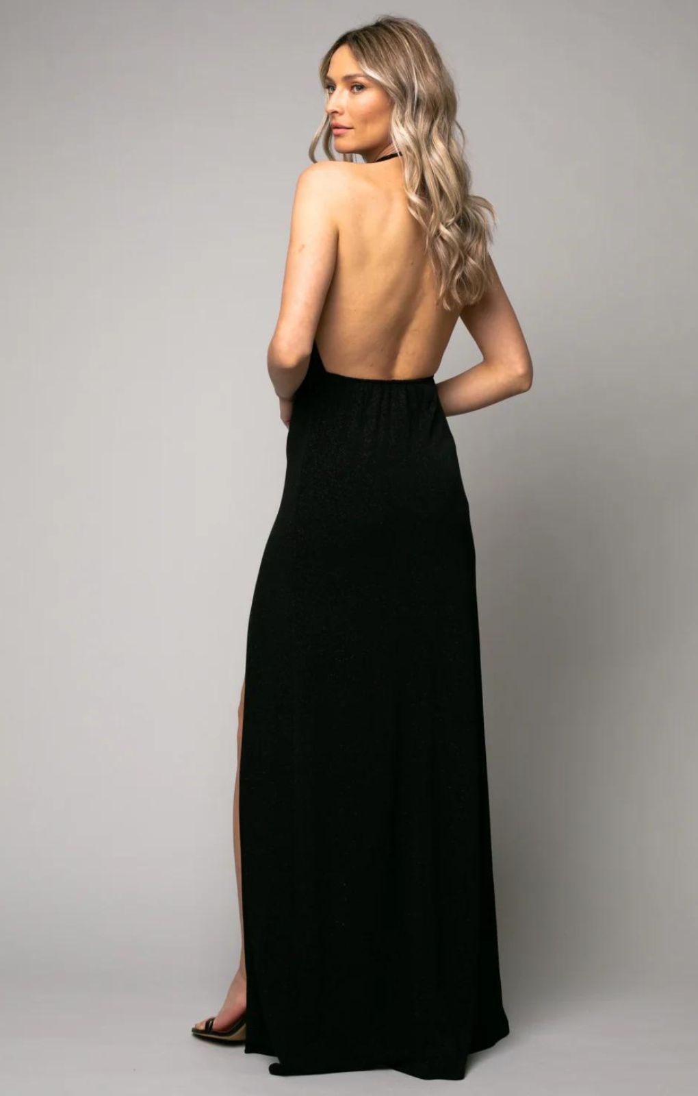 Roserry Havana Maxi Lurex Jersey Dress In Black
