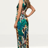 Roserry Mallorca Sleeveless Jersey Maxi Dress In Amazon Print