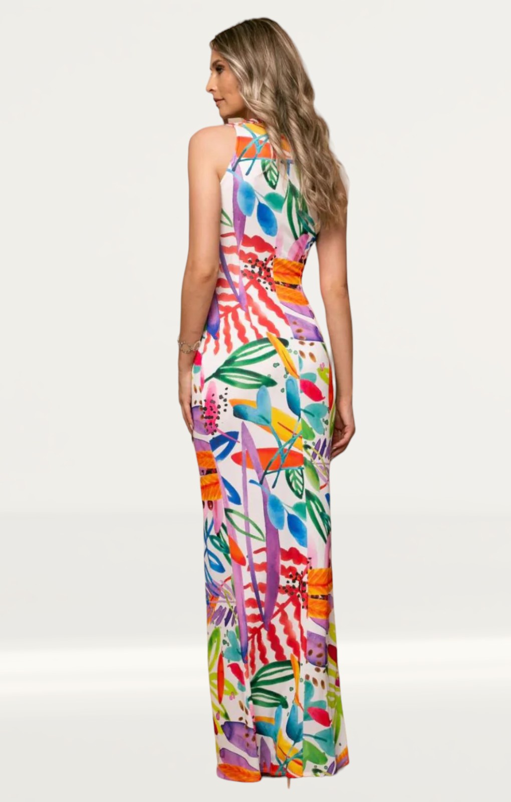 Roserry Mallorca Sleeveless Jersey Maxi Dress In Capri Print