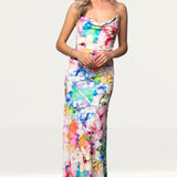 Roserry Tulum Maxi Jersey Dress In Provence Print