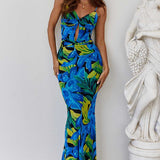 Runaway The Label Blue Floral Marlini Maxi Dress