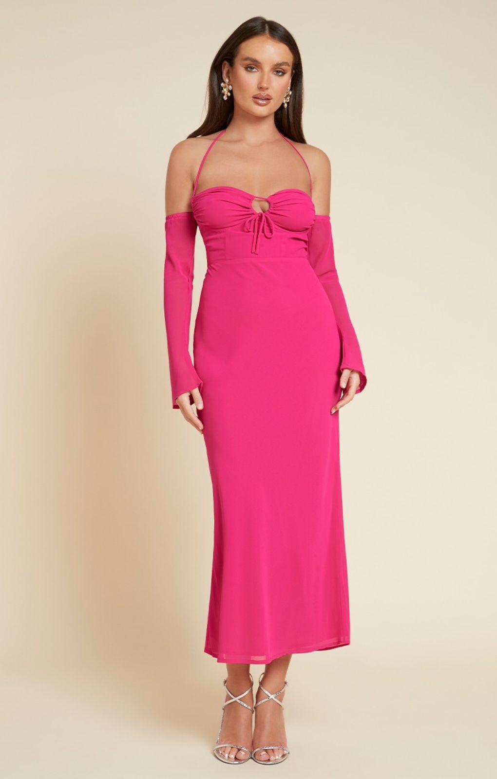 Runaway The Label Diseree Fuschia Midi Dress