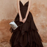 True Decadence Sadie Black Layered Tulle Maxi Dress