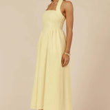 Runaway The Label Locklea Midi Dress in Lemon
