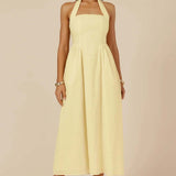Runaway The Label Locklea Midi Dress in Lemon