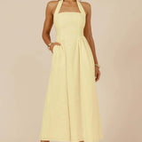 Runaway The Label Locklea Midi Dress in Lemon