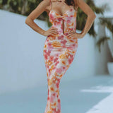 Runaway The Label Orange Floral Marlini Maxi Dress