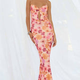 Runaway The Label Orange Floral Marlini Maxi Dress