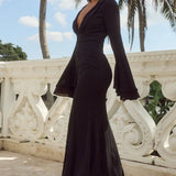 Runaway The Label Sari Black Maxi Dress