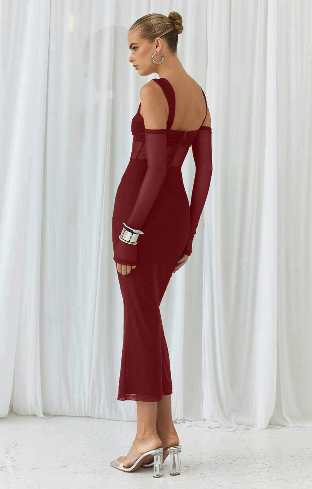 Runaway The Label Wine Lamoura Midi Dress