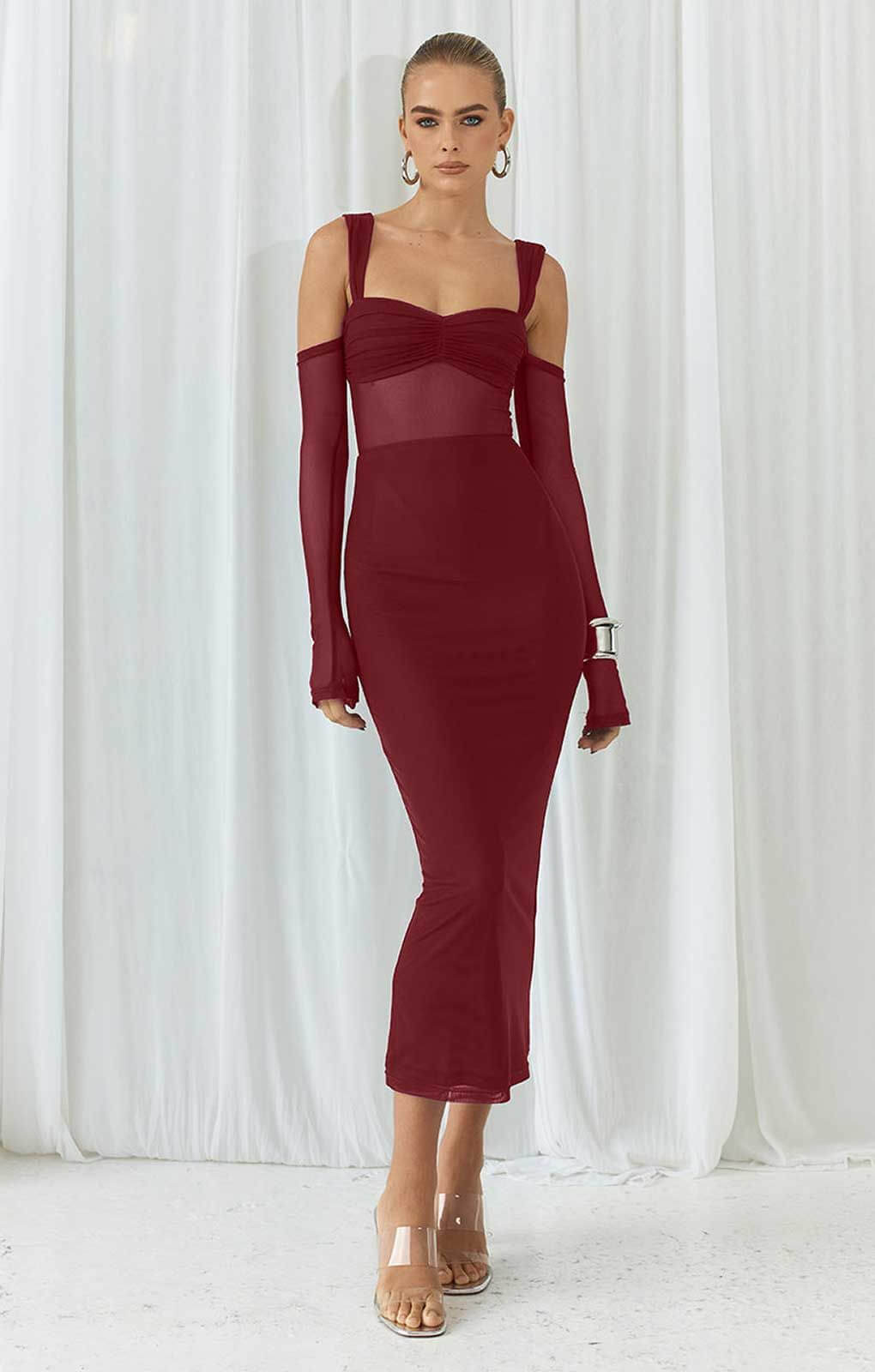 Runaway The Label Wine Lamoura Midi Dress