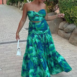 Runaway The Label Calista Green Skirt and Top Co-Ord