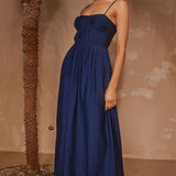 Runaway the Label Kelani Luxe Navy Maxi Dress