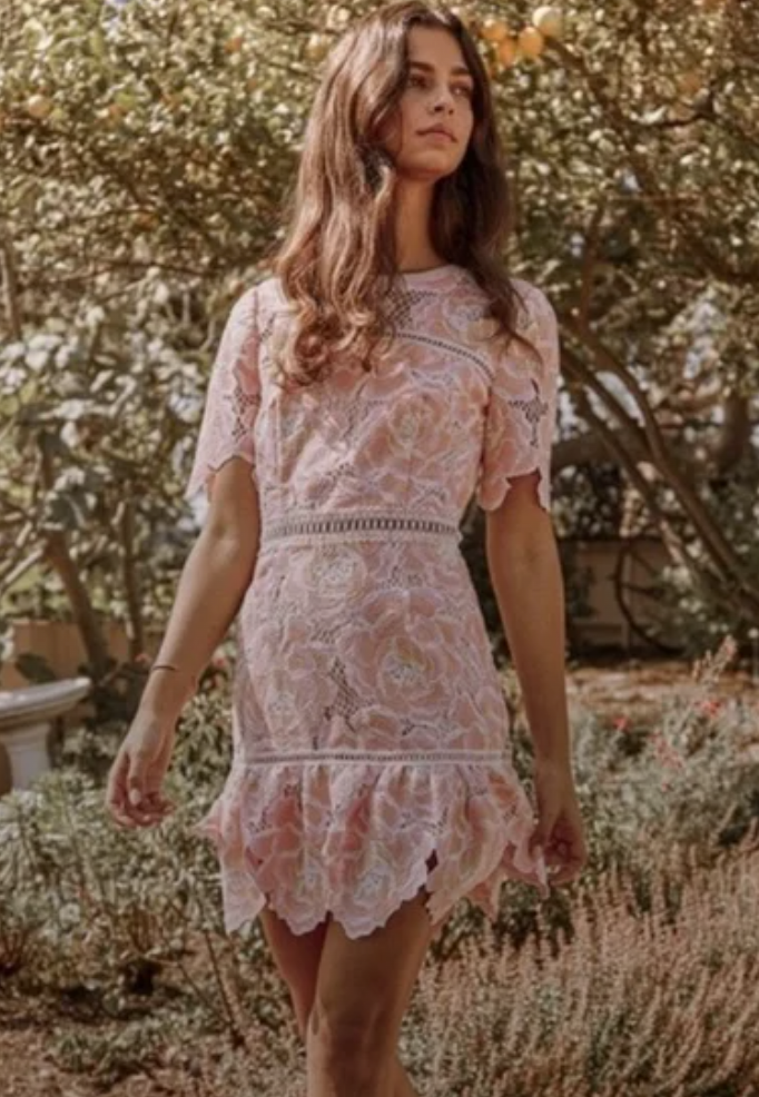 Saylor Huntyr Crochet Lace Mini Dress