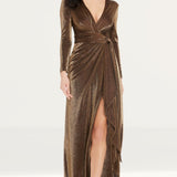 Dress The Population Shania Maxi Dress in Gold