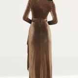Dress The Population Shania Maxi Dress in Gold