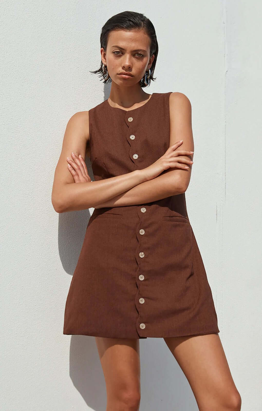 Seven Wonders Stella Mini Dress in Chocolate