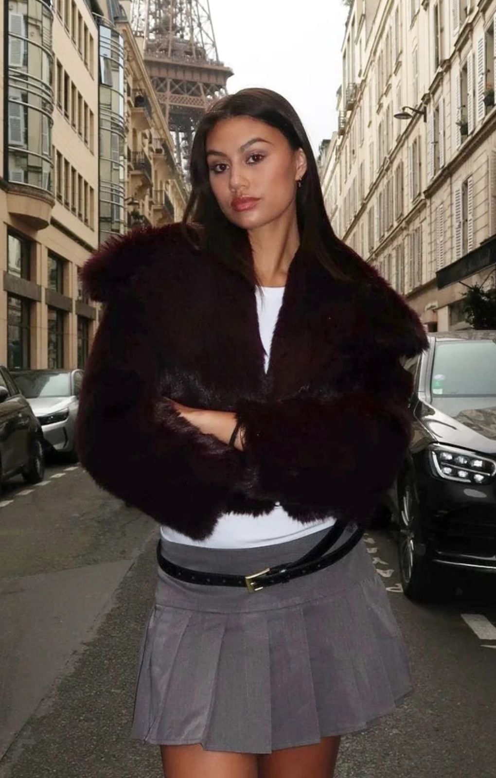 Kiwi & Co Lyla Faux Fur Wine Coat