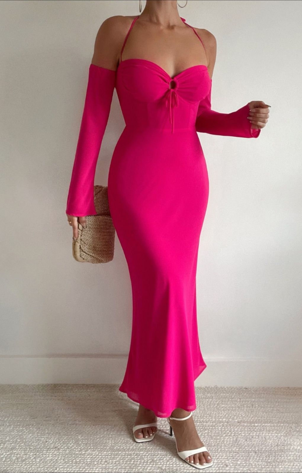 Runaway The Label Diseree Fuschia Midi Dress