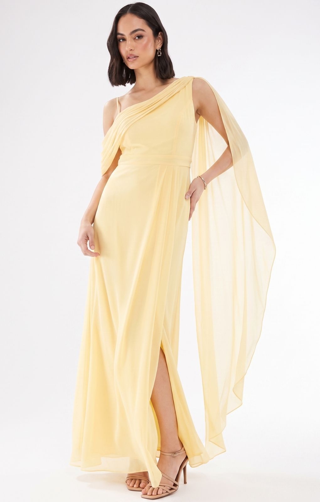 tfnc bridesmaid one shoulder maxi dress Asos Tfnc Bridesmaids Fallen Shoulder Satin Maxi Dress in Aqua