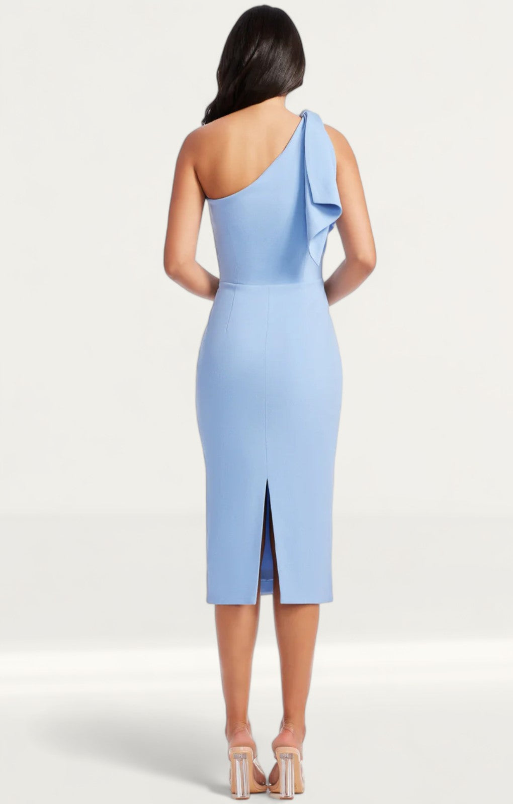 Dress The Population Tiffany One Shoulder Sky Midi Dress