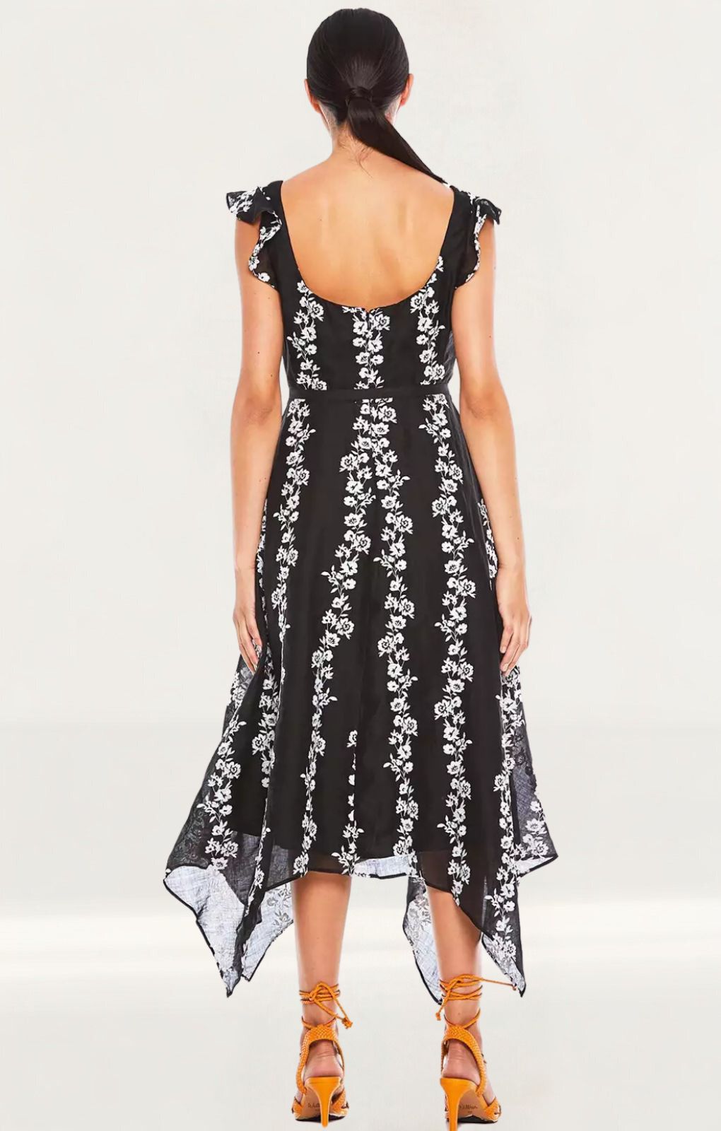 Talulah Black Floral Midi Dress